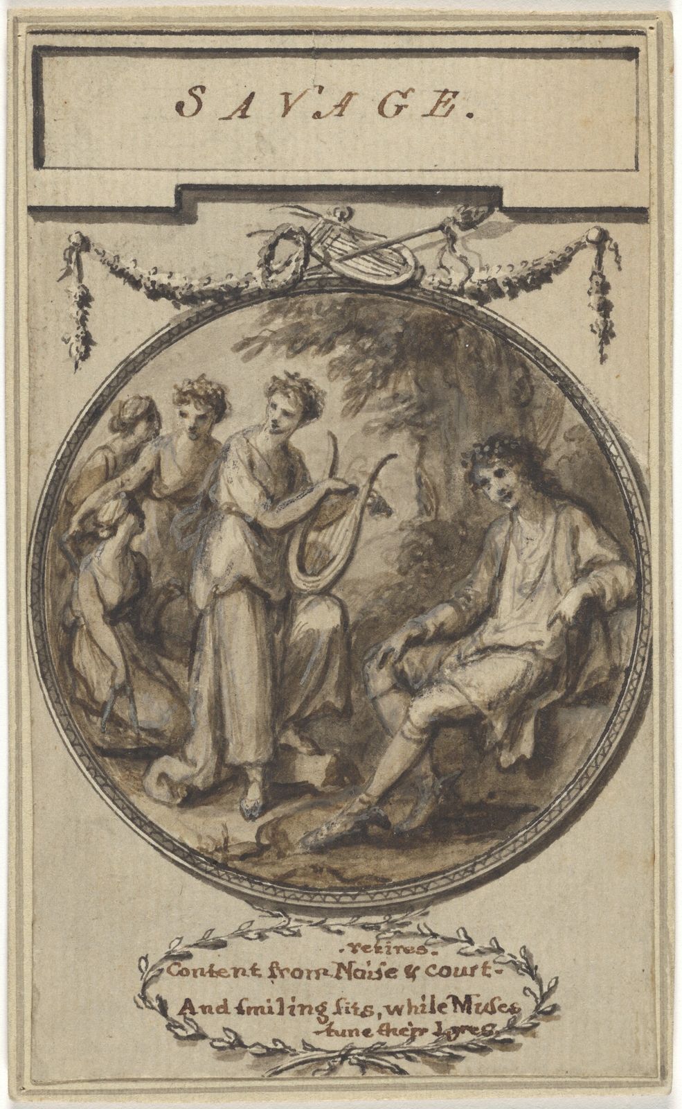 Frontispiece Design for Bell’s Poets of Great Britain, Savage by Angelica Kauffman