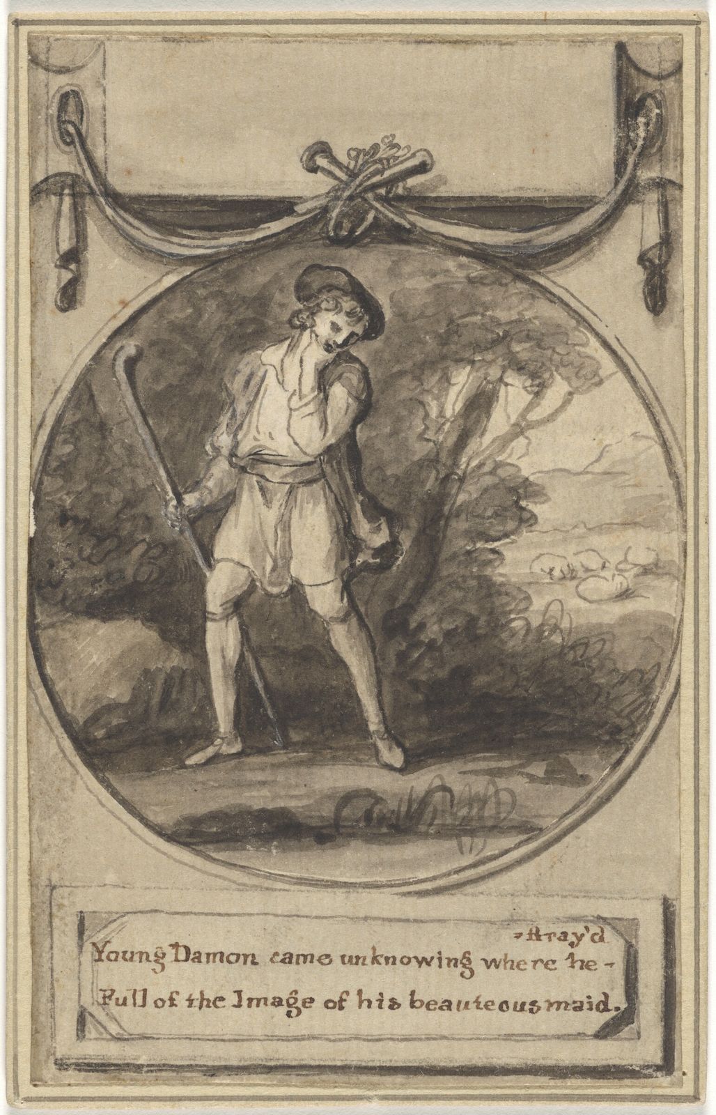 Frontispiece Design for Bell’s Poets of Great Britain, Lyttleton by Angelica Kauffman