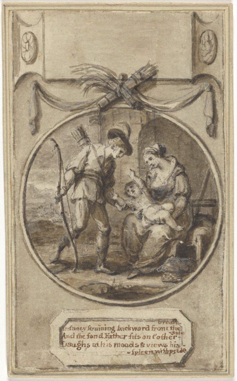 Frontispiece Design for Bell’s Poets of Great Britain, Churchill by Angelica Kauffman