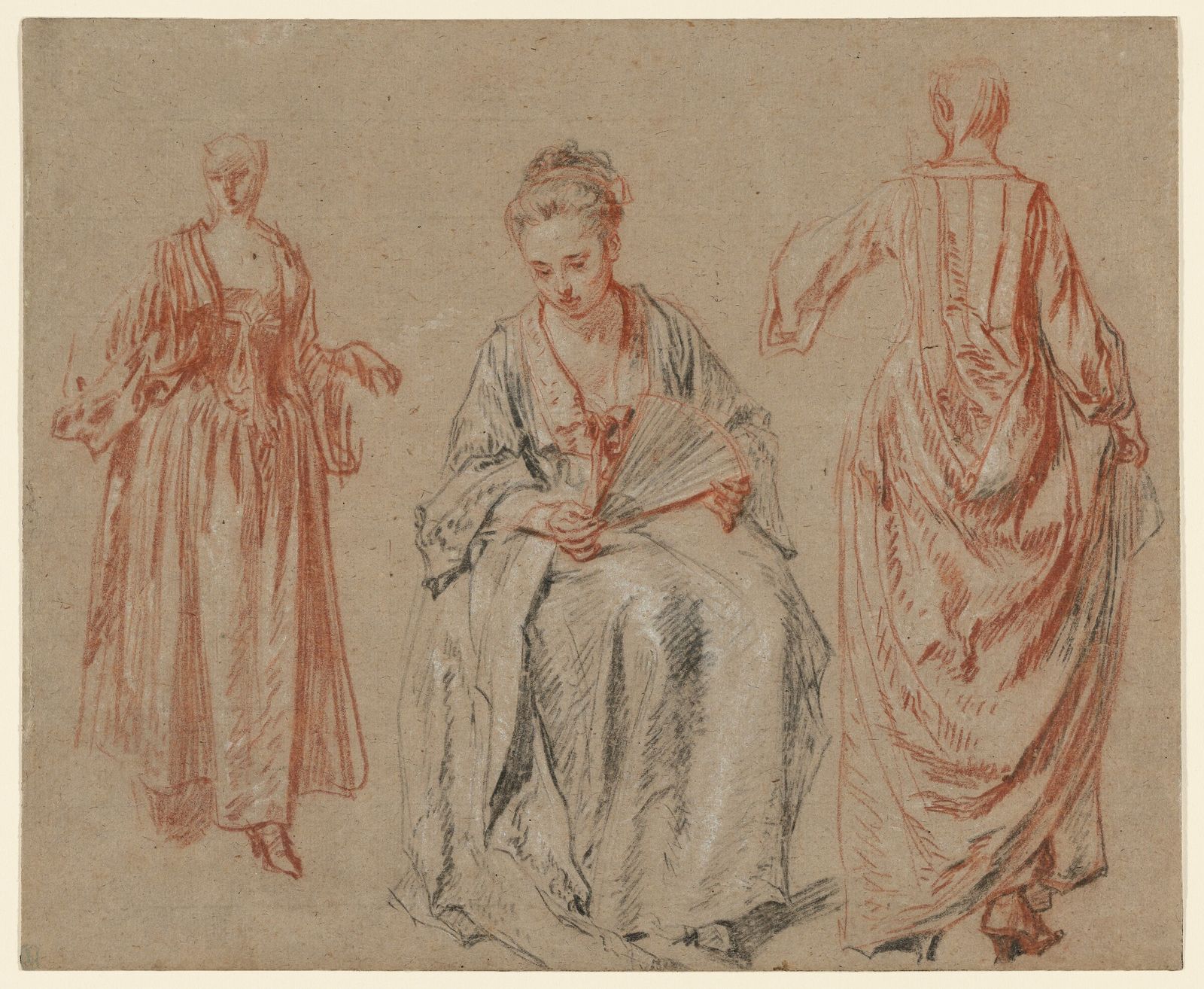 Studies of Three Women by Jean-Antoine Watteau