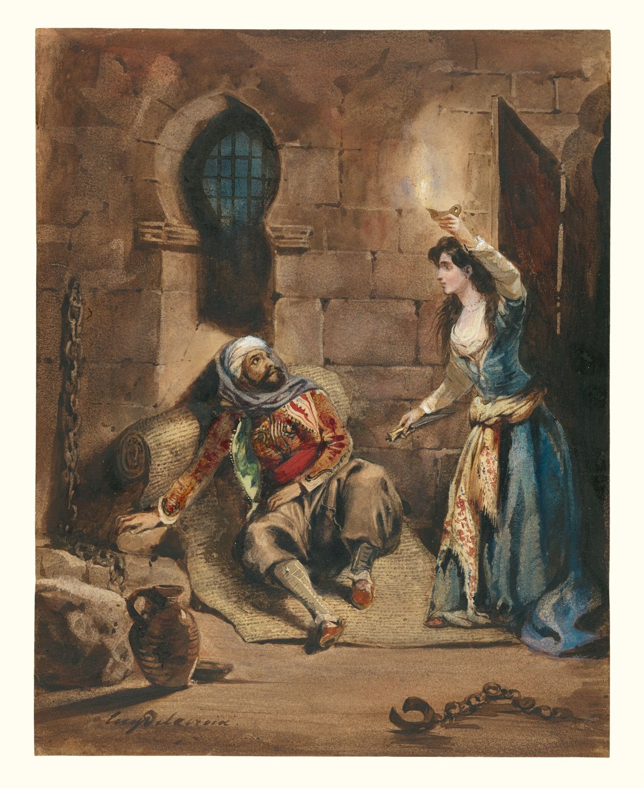 Episode from "The Corsair" by Lord Byron by Eugène Delacroix